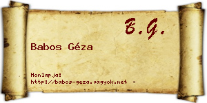 Babos Géza névjegykártya
