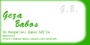 geza babos business card